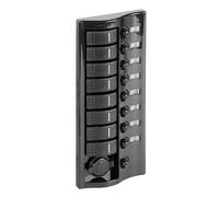 Pannello Elettrico 8 Interruttori + Presa 12V - Grafite Lucido IP65