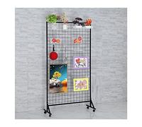 Pannello espositivo in Rete per Vendita al Dettaglio con Ruote - Schermo divisorio Decorativo Portatile da Pavimento e Supporto per Esposizione di Foto per Negozi, Magazzini ed esposizioni