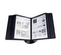 Pannello espositore per documenti, Portadocumenti da scrivania regolabile con 10-20 tasche, formato A4, montaggio a parete, nero(10 pages)