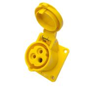 Pannello Flush Per Presa Femmina IP44 Gialla 16A 110V 2P+E. PCE (313-4F6)