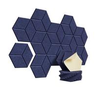 Pannello Fonoassorbente 12 Pack Hexagon Self-adhesive Acoustic Panels Y- Lined Design Sound Proof Foam Home Studio Wall Stickers(Dark Blue)