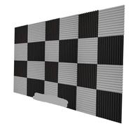 Pannello Fonoassorbente 50 Pack Studio Acoustic Panels Sound Proof Foam Wedge Absorbing Panel Insulation 1" x 12"(25Black25Grey)