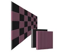 Pannello Fonoassorbente 50Pcs Studio Acoustic Foam Panel Soundproof Wall Noise Protective Sound Absorption Treatment Room 12" X12"X1"(Black Purple)