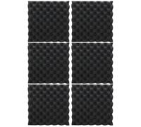 Pannello Fonoassorbente 6 Pezzi per Stanza Nero, 30x30x2 Cm | Schiuma Struttura Unica, Riduce Risonanza e Disturbi, Installazione Semplice, per Spazi Domestici e Studio