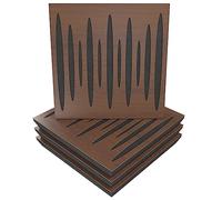 Pannello fonoassorbente diffuso | 50x50x5cm | Assorbimento - Diffusione - Riflessione - Insonorizzazione | Legno Laminato perforato: (x4 PULSAR, Dado)