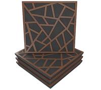 Pannello fonoassorbente diffuso | 50x50x5cm | Assorbimento - Diffusione - Riflessione - Insonorizzazione | Legno laminato perforato: (x4 SKYROSS, Dado)