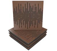 Pannello fonoassorbente diffuso | 50x50x5cm | Assorbimento - Diffusione - Riflessione - Insonorizzazione | Legno laminato perforato: (x4 WAVE, Dado)