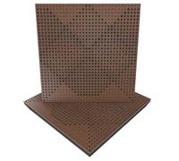 Pannello fonoassorbente diffuso | 50x50x5cm | Assorbimento - Diffusione - Riflessione - Insonorizzazione | Legno Laminato perforato: (x2 WILDS, Dado)