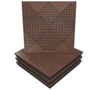 Pannello fonoassorbente diffuso | 50x50x5cm | Assorbimento - Diffusione - Riflessione - Insonorizzazione | Legno Laminato perforato: (x4 WILDS, Dado)