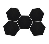 Pannello Fonoassorbente in Poliestere Nero 5 Pezzi per Ufficio | Isolamento e Assorbimento del Rumore, Adatto a Sale Pianoforte, Montaggio a Parete, Set da Cinque