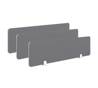 Pannello for la privacy del desktop Divisorio da scrivania in confezione da 3 pezzi, for divisori for mobili da ufficio for studenti, Protezioni for tavolo grigie Carrels da studio con clip(Width 120c