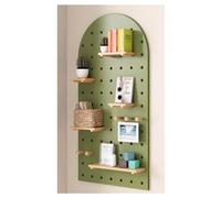Pannello forato da parete in legno - Mensola decorativa da appendere per stanza artigianale, soluzione versatile per riporre strumenti e accessori