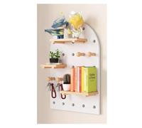 Pannello forato da parete in legno - Mensola decorativa da appendere per stanza artigianale, soluzione versatile per riporre strumenti e accessori