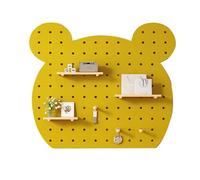 Pannello forato da parete in legno per casa, ufficio, garage, pannello forato giallo (59,4 x 59,4 cm)
