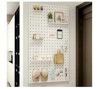 Pannello Forato Da Parete Per Esposizione, Spessore 15 Mm Kit Organizer Da Parete Combinato Con Pannelli Forati Rettangolari In Legno Pannello Forato Da Parete Per L'organizzazione(Bianco,60x40cm)