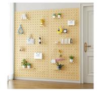 Pannello Forato Da Parete Per Esposizione, Spessore 15 Mm Kit Organizer Da Parete Combinato Con Pannelli Forati Rettangolari In Legno Pannello Forato Da Parete Per L'organizzazione(Natural,60x40cm)