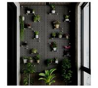 Pannello Forato Da Parete Per Esposizione, Spessore 15 Mm Kit Organizer Da Parete Combinato Con Pannelli Forati Rettangolari In Legno Pannello Forato Da Parete Per L'organizzazione(Grey,100x60cm)