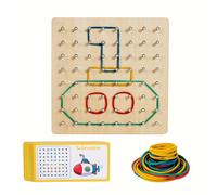 Pannello forato geometrico in legno, un giocattolo con geometriche, puzzle, un regalo per le feste