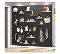 Pannello forato in legno da parete per cucina e officina, facile installazione, foro per banco da lavoro, 12 mm di spessore (nero, 60 x 80 cm)