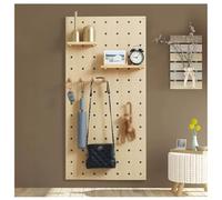 Pannello Forato In Legno, Kit Organizer Da Parete Con Pannello Forato Rettangolare, Pannello Portautensili Con Ganci Da Parete Per Casa, Camera Da Letto, Garage, Soggiorno(Natural,56.25x112.5 cm)