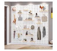 Pannello forato in legno per cucina e officina, facile installazione, per sala artigianale o banco da lavoro, bianco, 60 x 80 cm