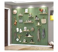 Pannello forato in legno per cucina e officina, facile installazione, spessore 12 mm, per banco da lavoro per sala artigianale, verde, 60 x 80 cm