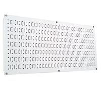 Pannello forato per controllo a parete, 40,6 x 81,3 cm, orizzontale in metallo bianco, pannello portautensili