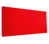 Pannello forato per controllo a parete, 40,6 x 81,3 cm, orizzontale in metallo rosso, pannello portautensili