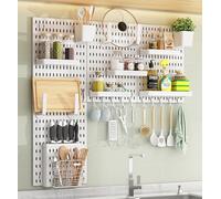 Pannello Forato,Portautensili,Portaoggetti con Accessori,Organizer da Parete per Pannelli Forati,Casa,Bagno,Studio,Ufficio,Bagno,Studio Artigianato,Facile Installazione 4 Piece (30 * 42cm),A