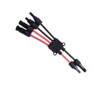 Pannello fotovoltaico cavo splitter connettore, 4" e 2 uscite | Adattatore di cablaggio solare a forma di Y con uso di cavi rossi e neri