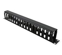Pannello frontale 19" 1U con canale di manovra, 40 x 60 mm, RAL 9005, nero