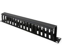 Pannello frontale 19" 1U con canale di manovra, 40 x 80 mm, RAL 9005, nero