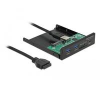 Pannello frontale DeLOCK 3.5? USB 5 Gbps, 1 USB Tipo-C + 2 USB Tipo-A + slot SD e Micro SD - Nouvo