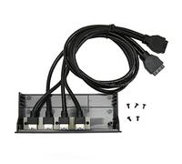 Pannello Frontale Hub USB 3.0 4 Porte, Hub USB Interno in Metallo da 5,25 Pollici con 4 Porte USB 3.0, Compatibile con Windows 11 10 8.1 8 7 Vista XP, Trasmissione 5Gbit/S per Case PC