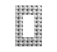 Pannello frontale in fibra bianca a rete piatta con intreccio incrociato per interruttore della luce a bilanciere singolo, 1 banda, decorazione per presa di casa, cucina, camera da letto, bagno