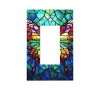 Pannello frontale in vetro colorato a forma di farfalla, per interruttore della luce a parete, a bilanciere singolo, 1 banda, decorazione per presa di corrente per casa, cucina, camera da letto, bagno