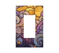 Pannello frontale in vetro colorato Boho giallo sole nuvola interruttore luce piastra frontale copertura singolo bilanciere 1 banda decoratore presa coperture per la casa cucina camera bagno Decor