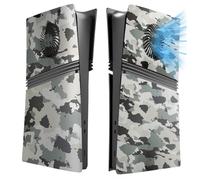 Pannello frontale per console PS5 Pro, pannello frontale anteriore e posteriore con ventilazione di raffreddamento, guscio in ABS antipolvere di ricambio per accessori Playstation 5 Pro (Camouflage