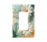 Pannello frontale per interruttore della luce con margherite e foglie di Monstera, copertura a bilanciere singolo, 1 banda, decorazione per presa di casa, cucina, camera da letto, bagno