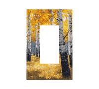 Pannello frontale per interruttore della luce gialla con foresta di betulla densa in autunno, copertura a bilanciere singolo, 1 banda, decoratore, prese, coperture per casa, cucina, camera da letto