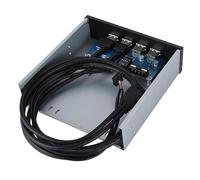 Pannello Frontale 'unità Ottica con 4 Porte USB Adattatore per Pannello Frontale USB Alloggiamento per unità in Metallo per USB 3, Involucro in Metallo a 4 Porte per USB 3.0