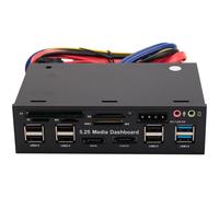 Pannello frontale USB 3.0 da 5,25 pollici per PC 3.0/2.0 Hub E-SATA Sata Audio Lettore multi-scheda per case di computer Alloggiamento unità ottiche
