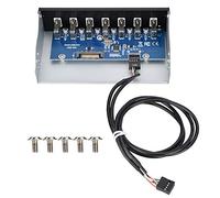 Pannello frontale USB, 5.25 Pannello scatola hub USB anteriore interno 7 porte USB 2.0 Trasmissione dati senza perdita Pannello unità hub USB per computer da 5,25 pollici