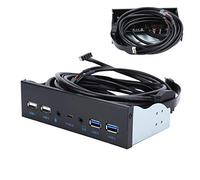 Pannello frontale USB extra, hub USB con 2 porte USB 3.0/2 porte USB 2.0/uscita audio ingresso microfono porta USB C, unità ottica 5,25 pollici pannello scheda di espansione del computer per desktop