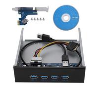 Pannello frontale USB Mtlavishness Hub per CD ROM Driver PCI E a 4 interfacce Cavo PCIE morbido USB 3.0 Bellissimo cavo nero resistente Pellicola protettiva sull'alloggiamento