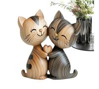 Pannello gatti in coppia | Adorabili gatti in legno per tavolo - Decorazioni per la casa degli animali per San Valentino Cabinet Spazio di lavoro Ingresso Compleanno Amici Feste Camera Soggiorno