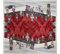 Pannello Gobelin Natale Schiaccianoci Damasco Rosso 95x95 Cm 7886