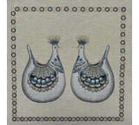 Pannello Gobelin Pavoncelle Sarde Lurex Coppia 45x45 Cm
