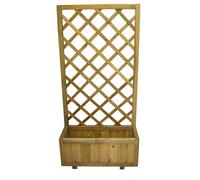 Pannello grigliato in legno impregnato con cornice rettangolare e fioriera per esterno