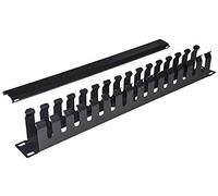 Link Pannello Guida Cavi in Metallo per Armadi a Gabbia, Rack 19", 483 x 42 x 70 mm, Nero